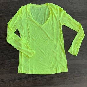 J crew long sleeve Vintage Cotton Tee Neon Yellow